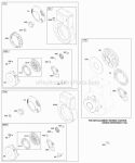 Rewind StarterBlower Housing Diagram and Parts List for  Briggs and Stratton Engine